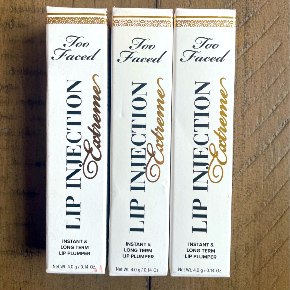 Brand New Full Size Too Faced Lip Injection Extreme Trio